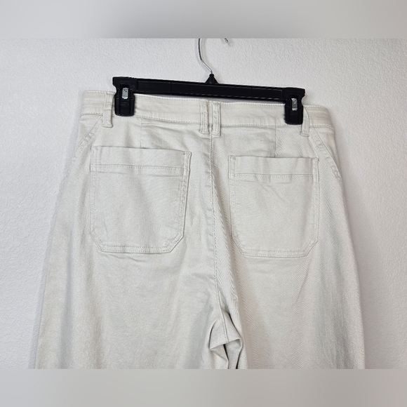 Democracy Ab Technology Womens Barrel Leg Pants Sz 8 Off White Cotton Blend - Picture 6 of 12